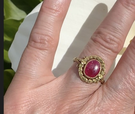 ART NOUVEAU FRENCH RUBIES RING 