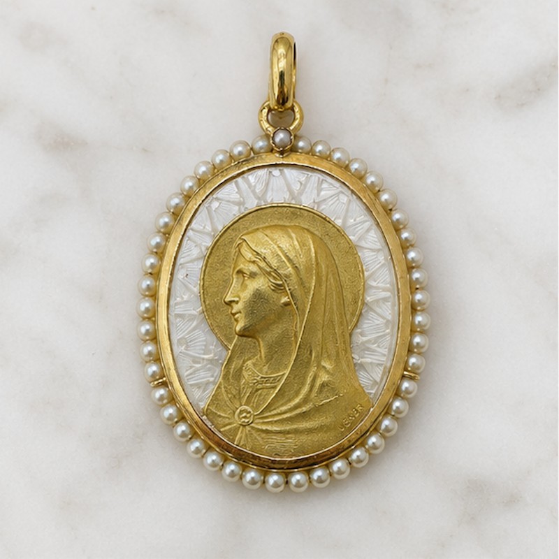 Médaille Vierge Marie de la Belle Epoque.
