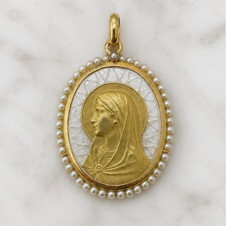 Médaille Vierge Marie de la Belle Epoque.