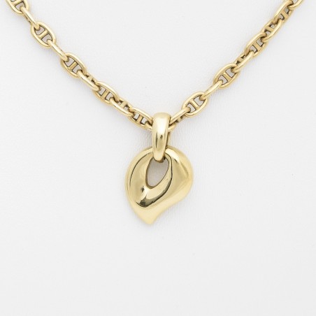 PENDENTIF OR FEUILLE STYLISE 