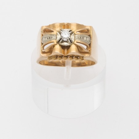 BAGUE OR JAUNE 18 KT 1940