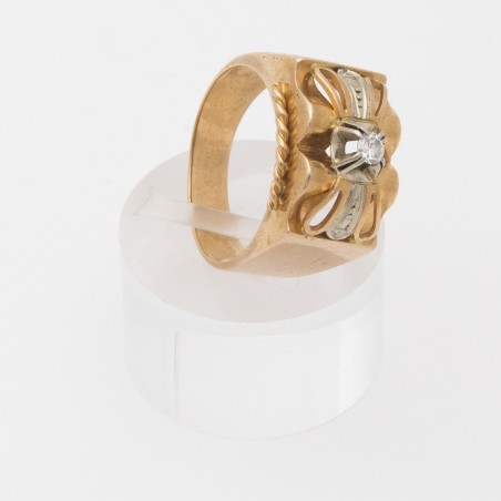 BAGUE OR JAUNE 18 KT 1940