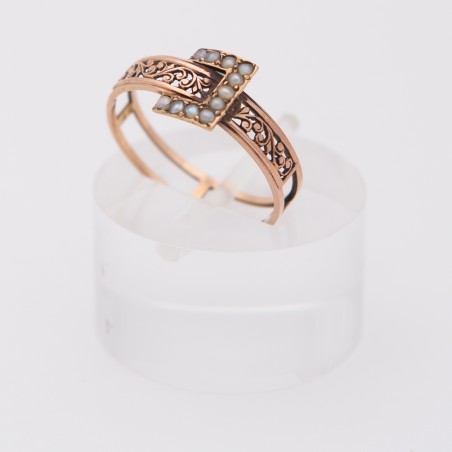Bague ceinture or rose 1880