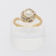 Pearl and diamond petals ring