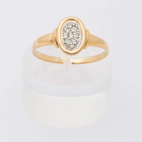 French round diamond pavement ring
