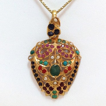 Pendentif  feuille tutti frutti