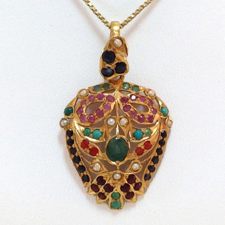 Feuille Tutti Frutti pendentif Indien