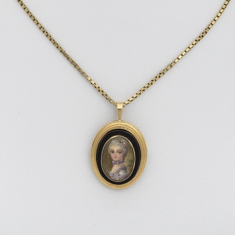 Miniature de Marie-Antoinette Pendentif & Broche