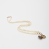 Sautoir perles blanches