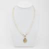Sautoir perles blanches