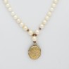 Sautoir perles blanches
