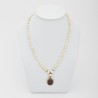 Sautoir perles blanches