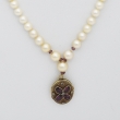 White Pearls Sautoir Amethyst Locket