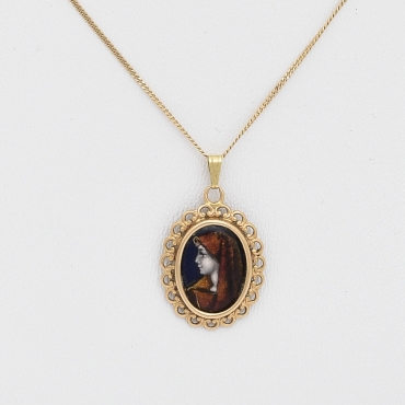 Enameled Virgin Mary on Gold