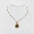 Drop Amethyst and Gold Pendant