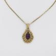 Drop Amethyst and Gold Pendant