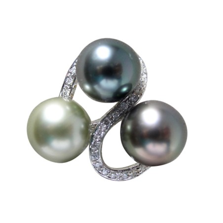 BAGUE 3 PERLES DE TAHITI 
