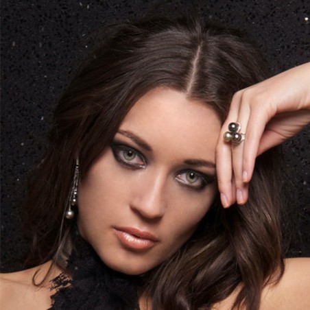 Tahitian pearl pendant earrings 