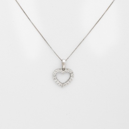 pendentif coeur or blanc