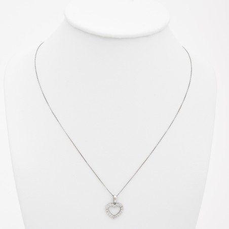 pendentif coeur or blanc