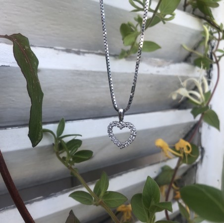 pendentif coeur or blanc