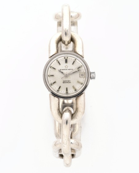 Hermes streling silver watch