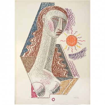 Mario Tozzi Lithographie Femme soleil