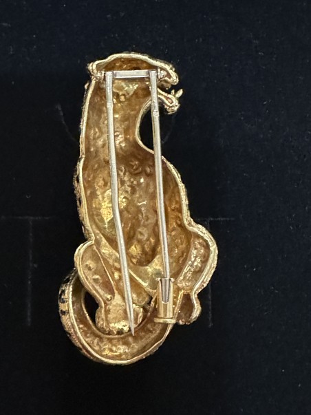 Broche panthère or 
