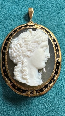 pendentif camée sur agate napoléon III