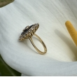 Bague Art Déco diamants et Saphirs calibrés